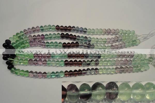 CFL562 15.5 inches 6*8mm rondelle fluorite gemstone beads wholesale