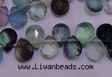 CFL705 Top-drilled 9*11mm faceted briolette natural fluorite beads