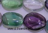 CFL724 15.5 inches 18*27mm nuggets natural fluorite beads wholesale