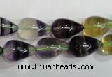 CFL766 15.5 inches 10*16mm teardrop rainbow fluorite gemstone beads