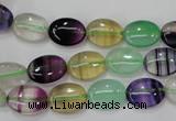 CFL775 15.5 inches 10*14mm oval rainbow fluorite gemstone beads