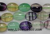 CFL776 15.5 inches 12*16mm oval rainbow fluorite gemstone beads