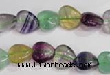 CFL788 15.5 inches 8mm heart rainbow fluorite gemstone beads