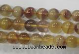 CFL802 15.5 inches 8mm round yellow fluorite gemstone beads