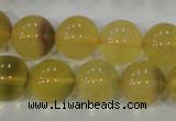 CFL805 15.5 inches 14mm round yellow fluorite gemstone beads