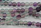 CFL901 15.5 inches 4mm round rainbow fluorite gemstone beads