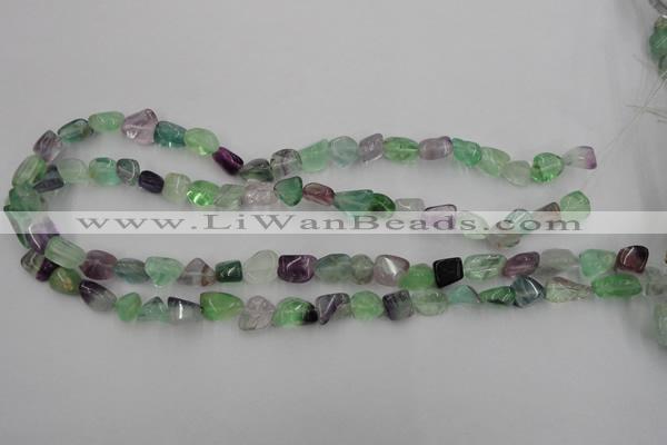 CFL951 15.5 inches 9*12mm nuggets natural fluorite beads wholesale