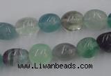 CFL952 15.5 inches 11*12mm nuggets natural fluorite beads wholesale