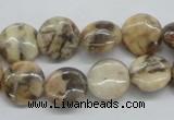 CFS07 15.5 inches 12mm flat round natural feldspar gemstone beads