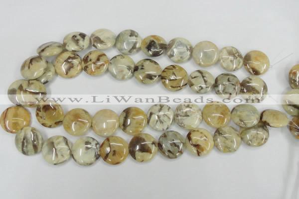 CFS204 15.5 inches 20mm flat round natural feldspar gemstone beads