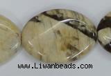 CFS205 15.5 inches 25*35mm twisted oval natural feldspar gemstone beads