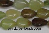 CFW121 15.5 inches 12*16mm flat teardrop flower jade gemstone beads