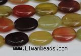 CFW128 15.5 inches 13*18mm flat oval flower jade gemstone beads