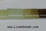 CFW144 15.5 inches 15*20mm flat tube flower jade gemstone beads