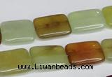 CFW149 15.5 inches 12*16mm rectangle flower jade gemstone beads