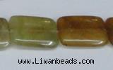 CFW151 15.5 inches 15*20mm rectangle flower jade gemstone beads