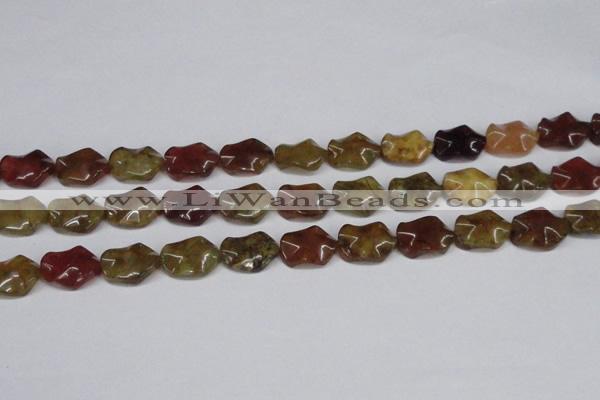 CFW165 15.5 inches 15*20mm wavy flower jade gemstone beads