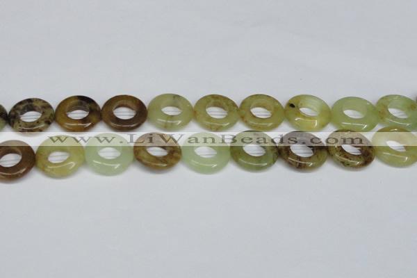 CFW168 15.5 inches 22mm donut flower jade gemstone beads