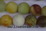 CFW205 15.5 inches 14mm round matte flower jade beads wholesale