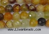 CFW211 15.5 inches 6mm faceted round flower jade beads