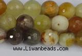 CFW212 15.5 inches 8mm faceted round flower jade beads