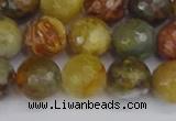 CFW213 15.5 inches 10mm faceted round flower jade beads