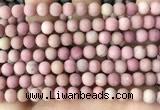 CFW36 15.5 inches 6mm round matte pink wooden jasper beads