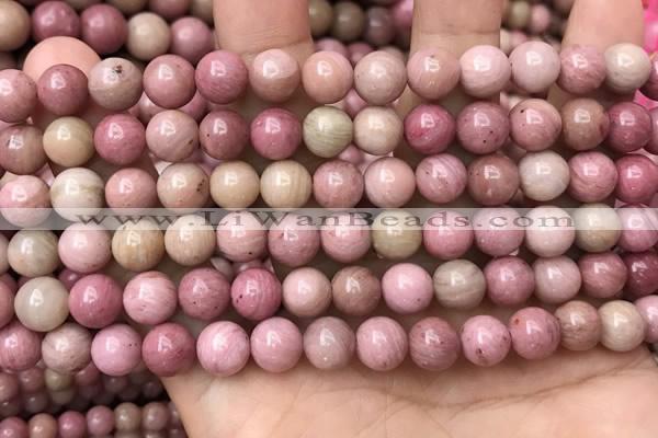 CFW46 15.5 inches 8mm round pink wooden jasper beads wholesale