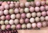 CFW48 15.5 inches 12mm round pink wooden jasper beads wholesale