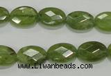 CGA101 15.5 inches 10*14mm faceted oval natural green garnet beads