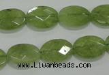 CGA102 15.5 inches 12*16mm faceted oval natural green garnet beads