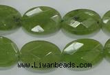 CGA103 15.5 inches 15*20mm faceted oval natural green garnet beads