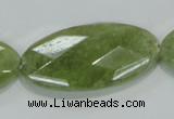 CGA106 15.5 inches 20*40mm faceted oval natural green garnet beads