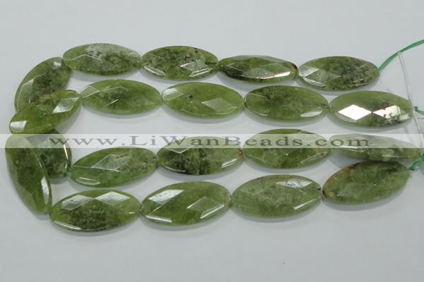 CGA106 15.5 inches 20*40mm faceted oval natural green garnet beads