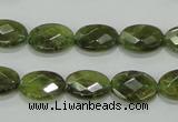 CGA107 15.5 inches 10*14mm faceted oval natural green garnet beads