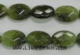 CGA108 15.5 inches 12*16mm faceted oval natural green garnet beads