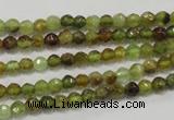 CGA122 15.5 inches 4mm faceted round natural green garnet beads