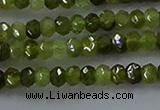 CGA156 15.5 inches 2.5*4mm faceted rondelle green garnet beads