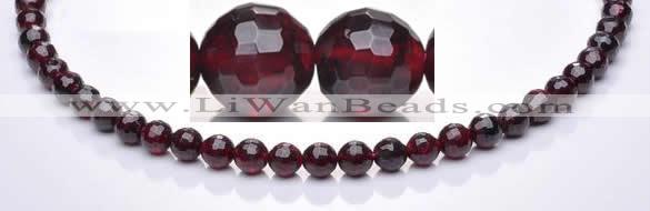 CGA21 15.5 inches 5mm faceted round natural garnet gemstone beads Wholesale