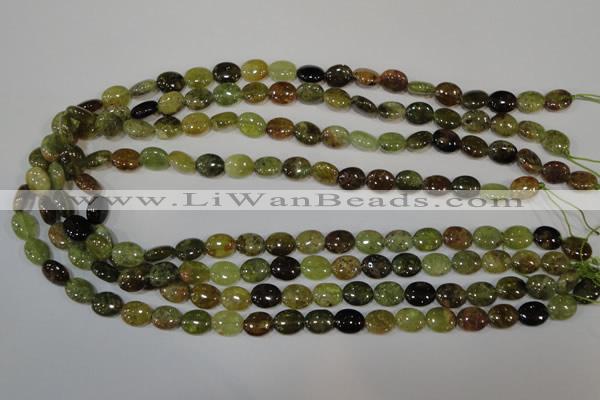 CGA220 15.5 inches 8*10mm oval natural green garnet beads