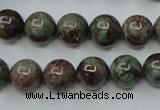 CGA305 15.5 inches 14mm round red green garnet gemstone beads