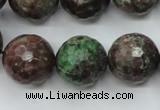 CGA318 15.5 inches 20mm faceted round red green garnet gemstone beads