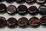 CGA466 15.5 inches 8mm coin natural red garnet beads wholesale