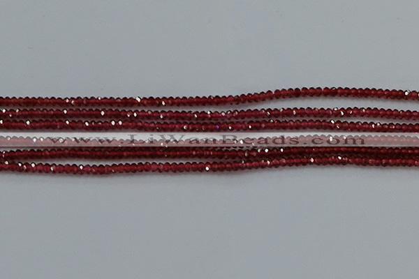 CGA516 15.5 inches 1.5*2.5mm faceted rondelle red garnet beads