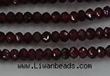 CGA517 15.5 inches 2*3mm faceted rondelle red garnet beads