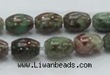 CGA53 15.5 inches 10*14mm drum red green garnet gemstone beads