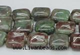 CGA63 15.5 inches 12*12mm square red green garnet gemstone beads