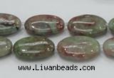 CGA66 15.5 inches 15*20mm oval red green garnet gemstone beads