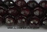 CGA664 15.5 inches 10mm faceted round red garnet beads wholesale