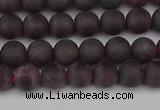 CGA671 15.5 inches 6mm round matte red garnet beads wholesale